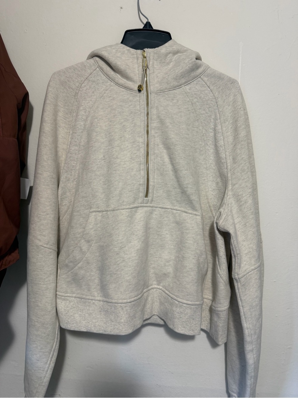 lululemon athletica Heathered Light Gray Half-Zip Hooded Pullover